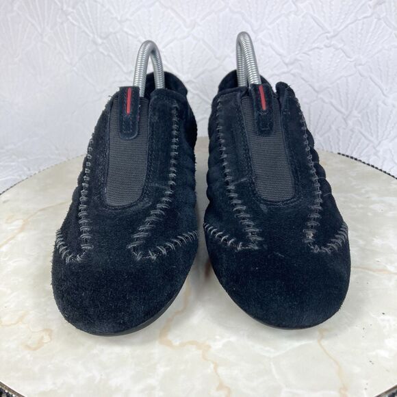 Timberland Shoes Womens Size 8.5 Black Suede Leather Slip On Comfort Loafers - Picture 3 of 12